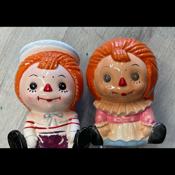 RaggedyAnne + Andy Figurine PlanterVase Made Japan - Picture 2 of 7